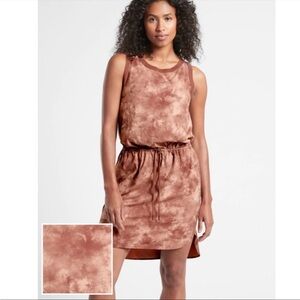 BOGO! Athleta Rincon Printed Activewear Dress Evian Heather Rose Pink XSP